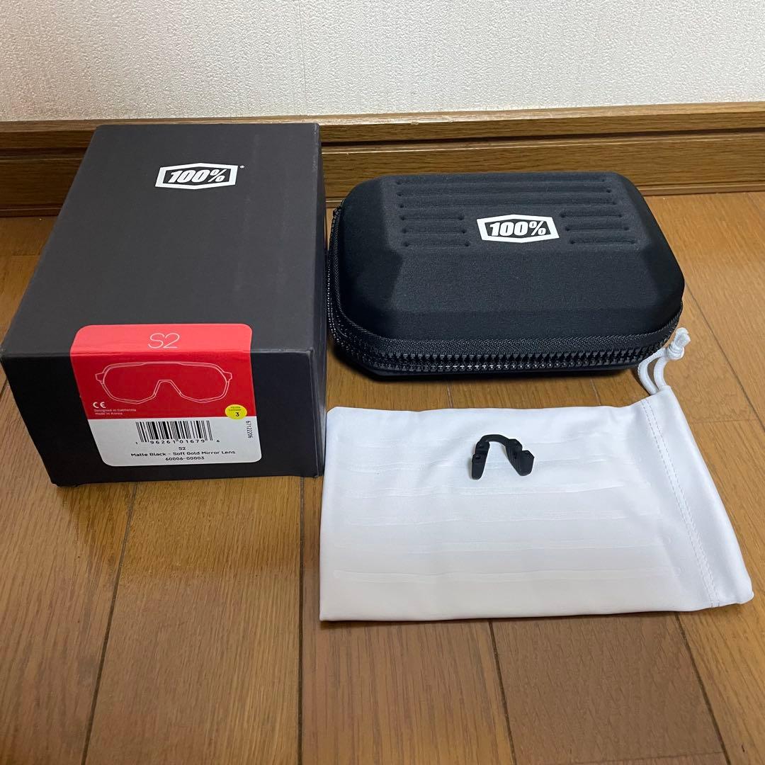 ワンハンドレッド サングラス S2 ブラック ゴールド 100% サングラス