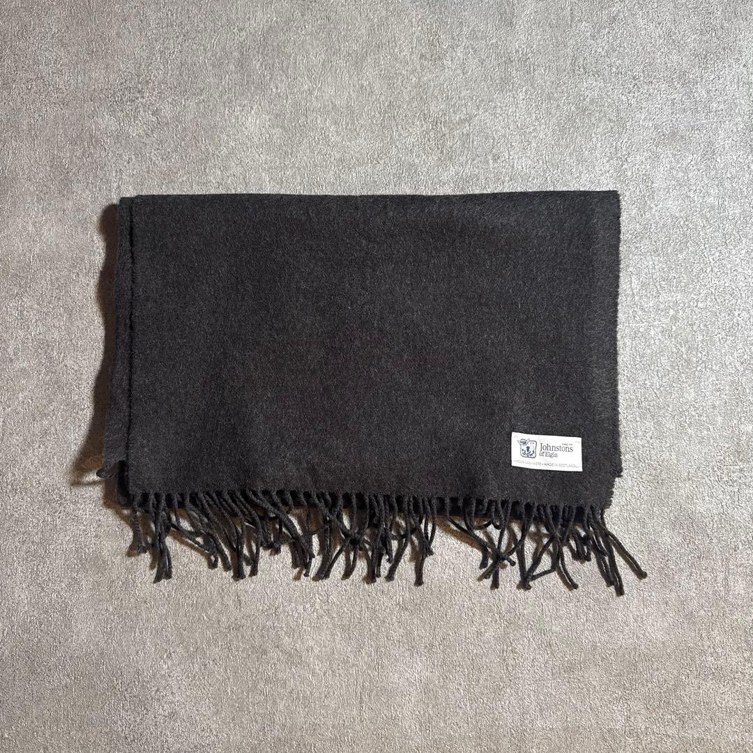 Johnstons of Elgin 100%カシミヤ ストール グレー