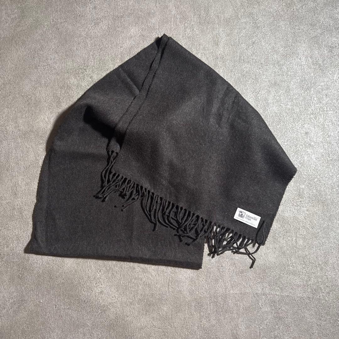 Johnstons of Elgin 100%カシミヤ ストール グレー
