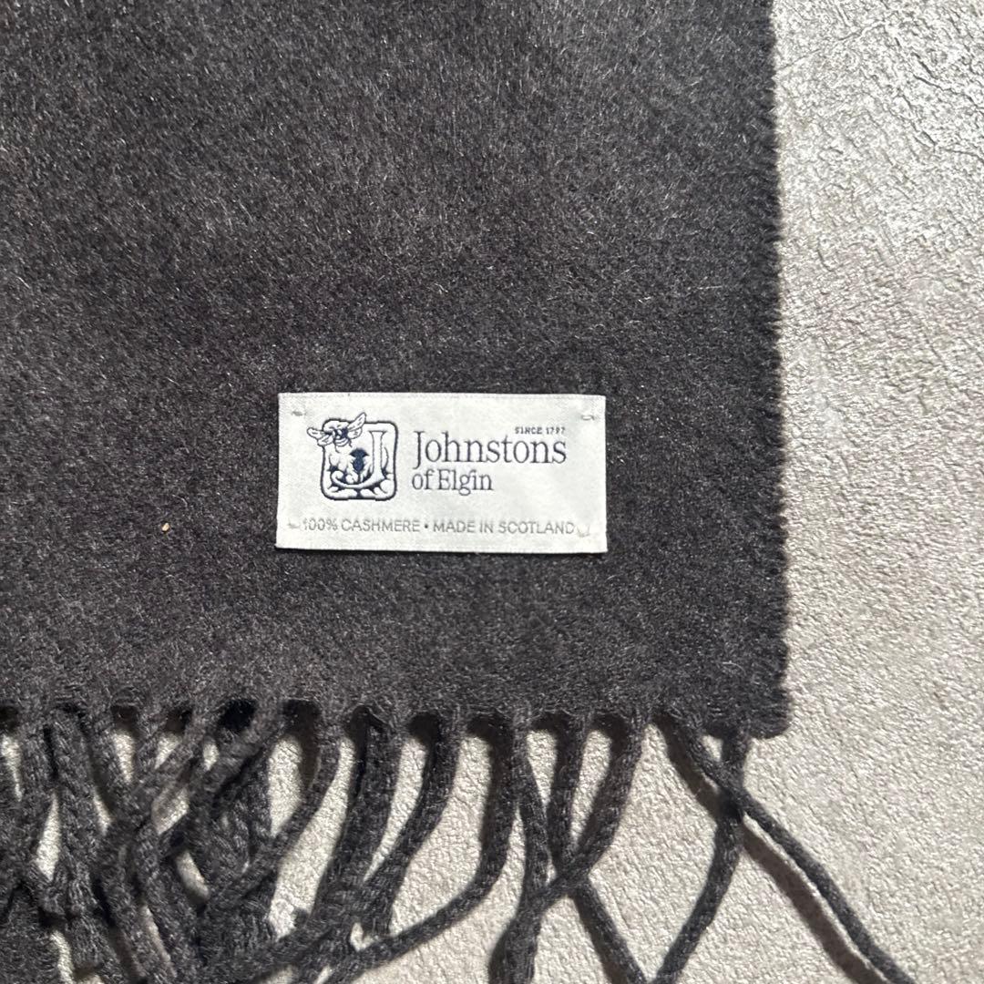Johnstons of Elgin 100%カシミヤ ストール グレー