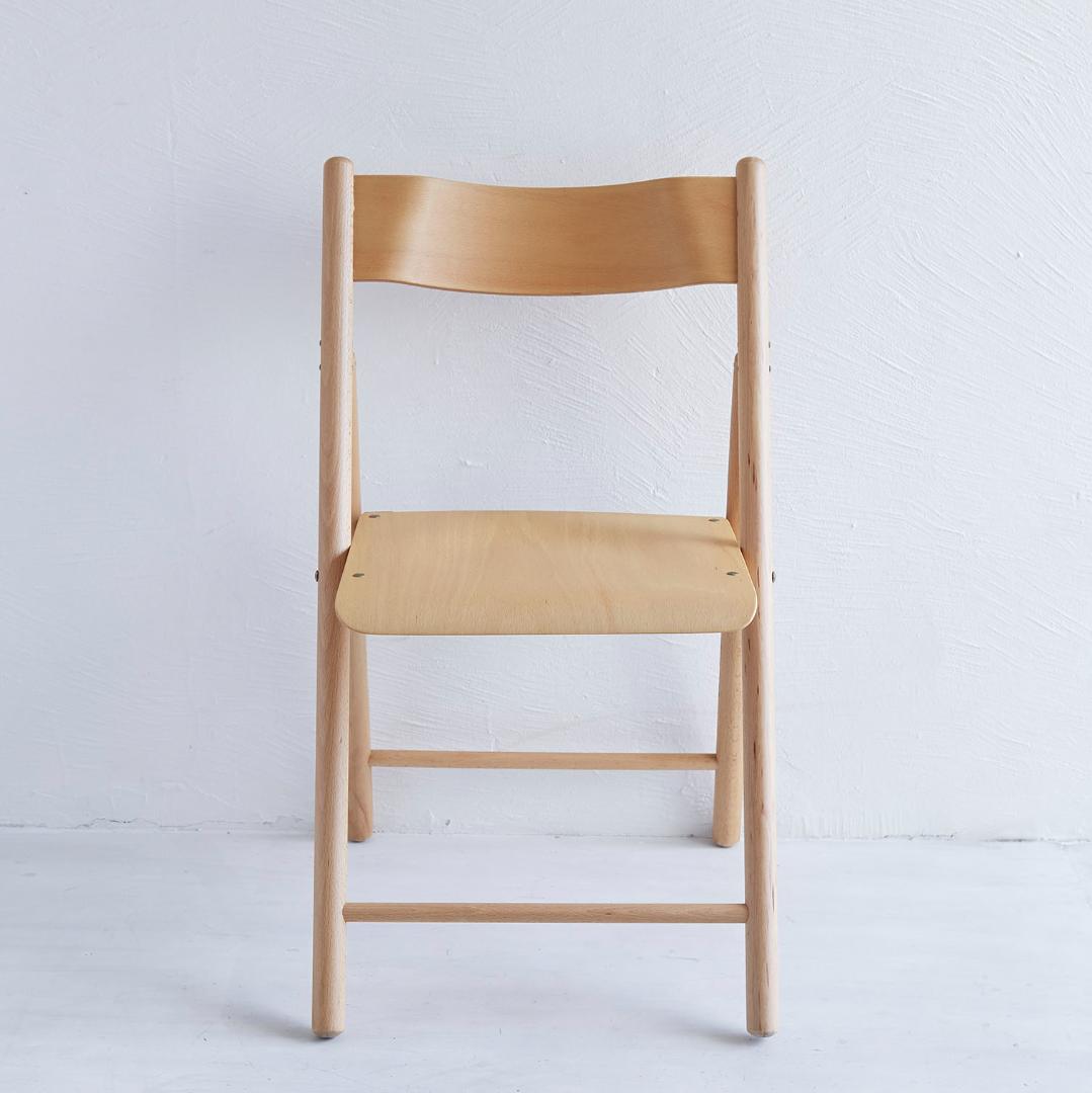 【美品】【無印良品】廃盤品イタリア製希少な木製折りたたみ椅子2脚 天然ブナ材