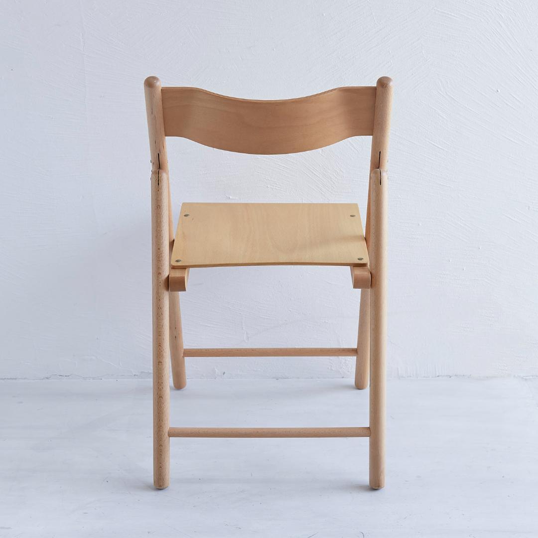 【美品】【無印良品】廃盤品イタリア製希少な木製折りたたみ椅子2脚 天然ブナ材