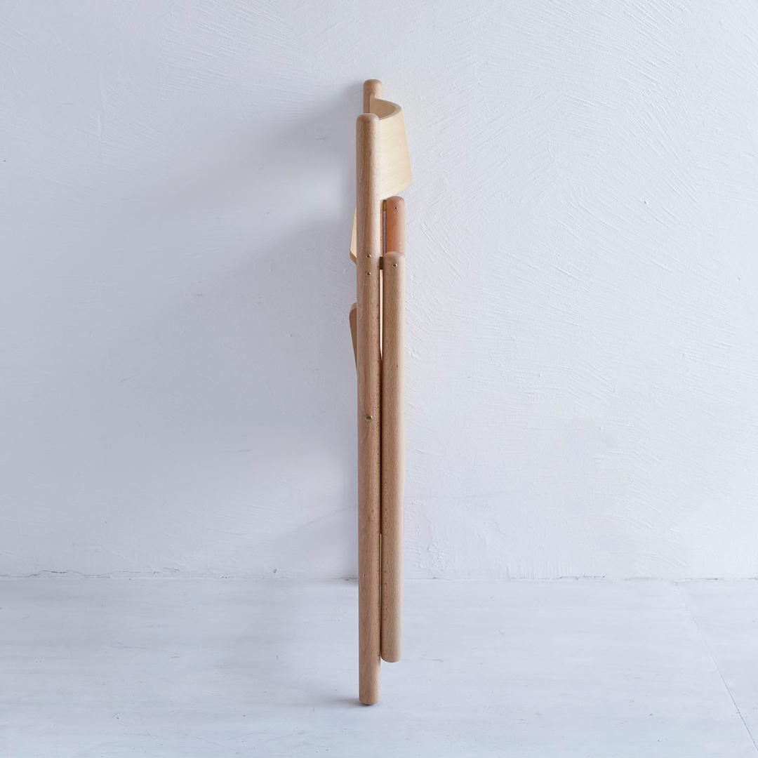 【美品】【無印良品】廃盤品イタリア製希少な木製折りたたみ椅子2脚 天然ブナ材