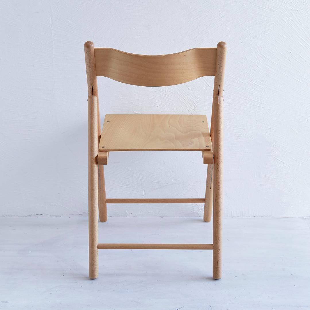 【美品】【無印良品】廃盤品イタリア製希少な木製折りたたみ椅子2脚 天然ブナ材