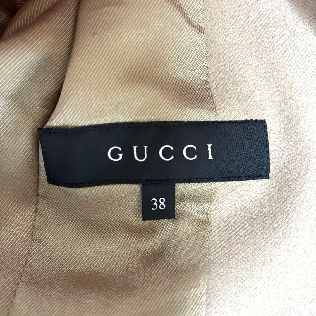 GUCCI ジャケット 38 ベージュ カシミヤ混 グッチテーラードジャケット