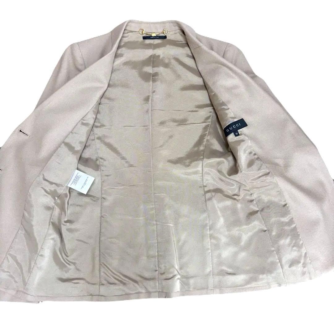 GUCCI ジャケット 38 ベージュ カシミヤ混 グッチテーラードジャケット