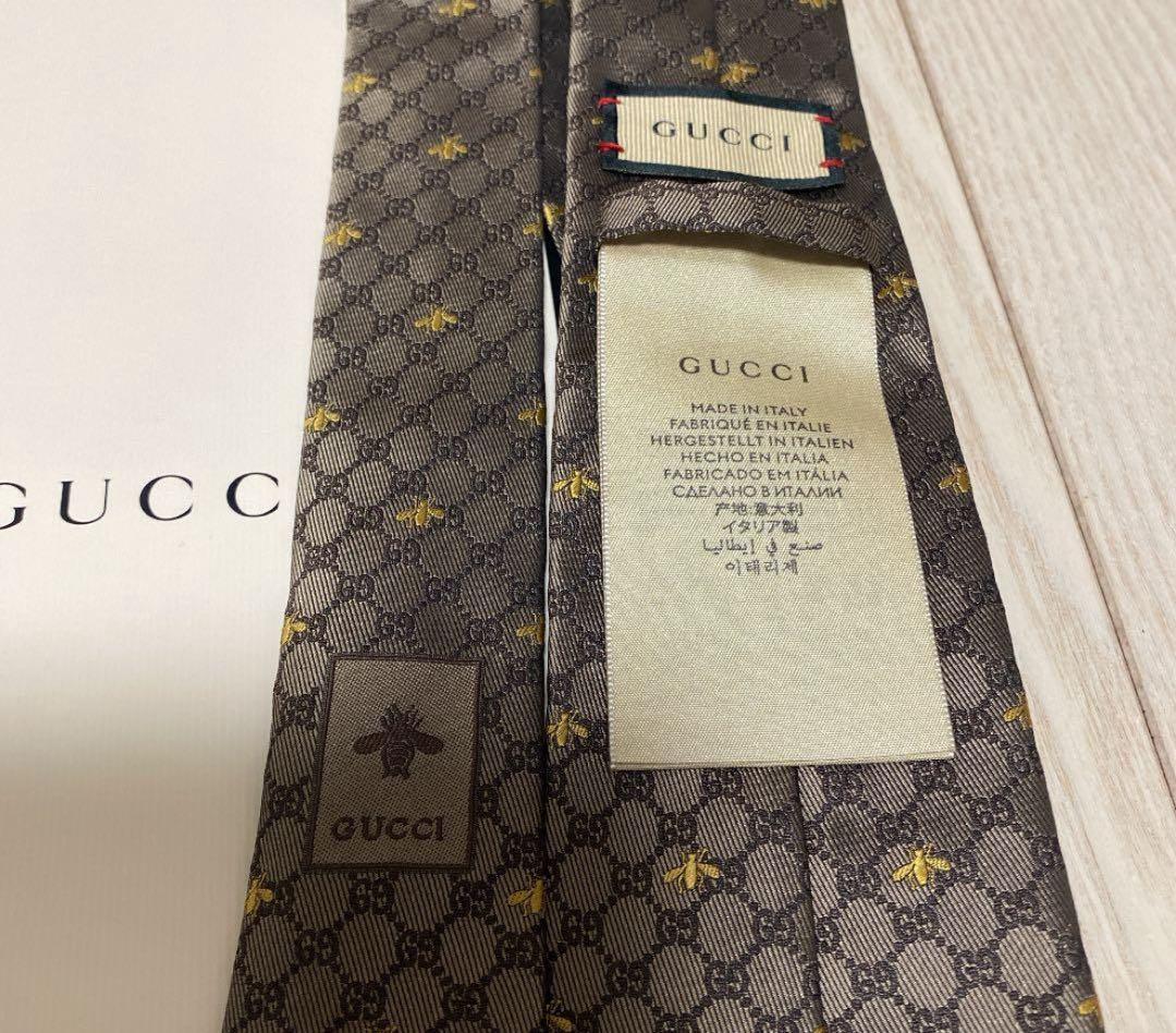 最終値下げ　GUCCI シルク ネクタイ ハチ模様