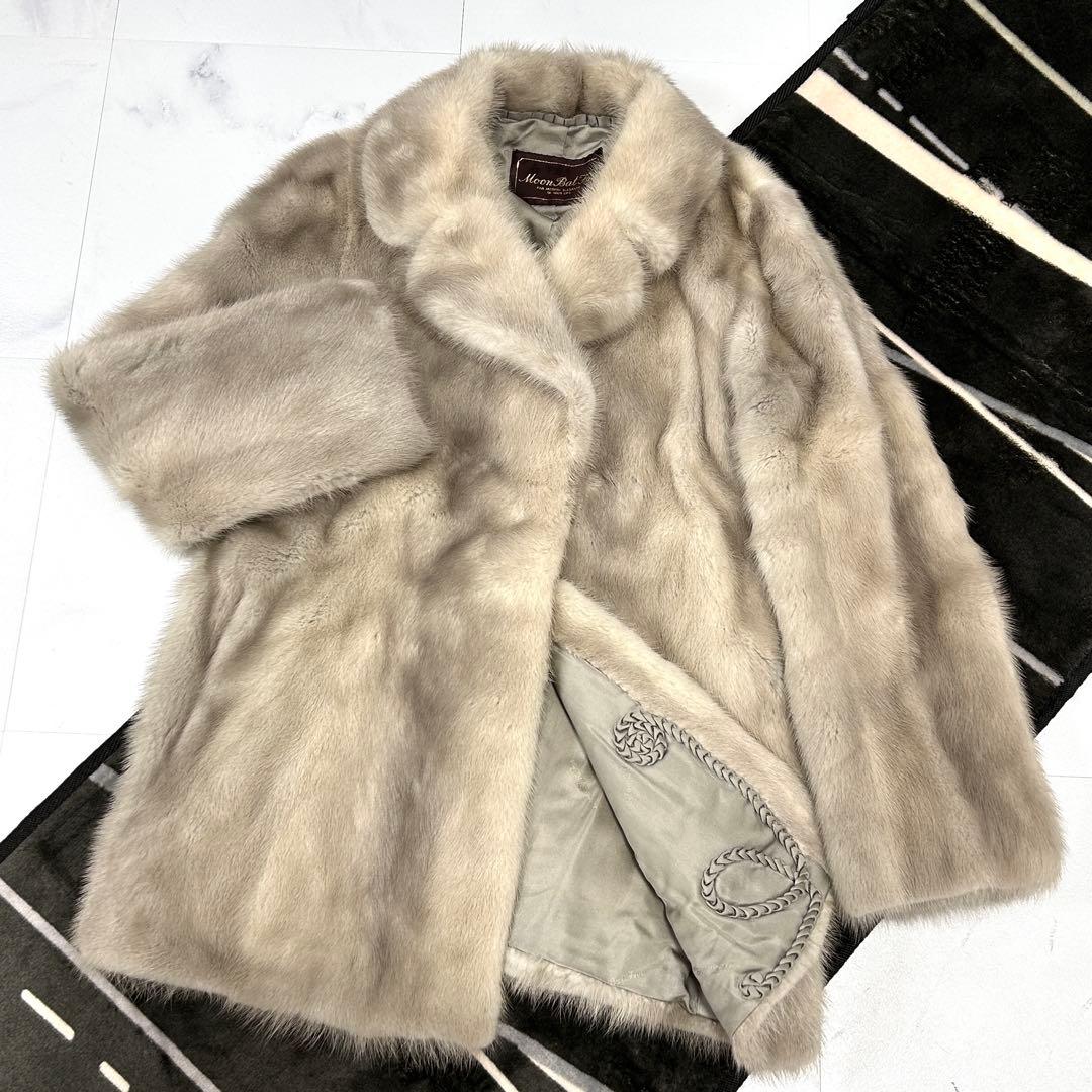 高級 XL サファイアミンク Moon Bat Fur 毛皮 コート レディース