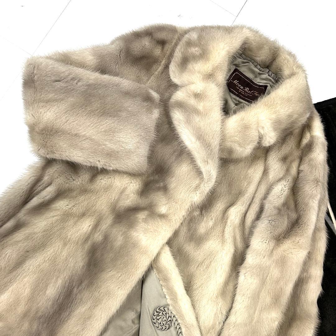 高級 XL サファイアミンク Moon Bat Fur 毛皮 コート レディース