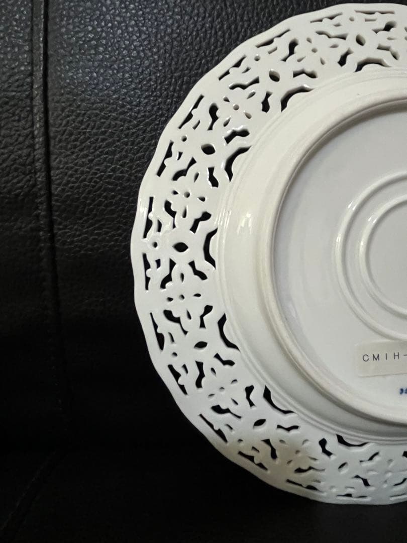 マイセン 朱金オニオン 透かし皿 レース飾皿21cm超貴重