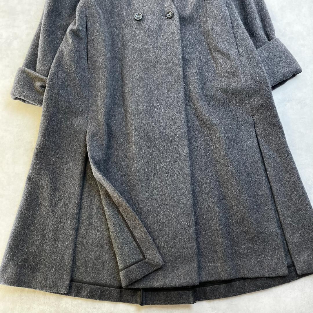 美品　スタイリング　ケイシラハタ　シャギーウールノーカラーボリュームコート754