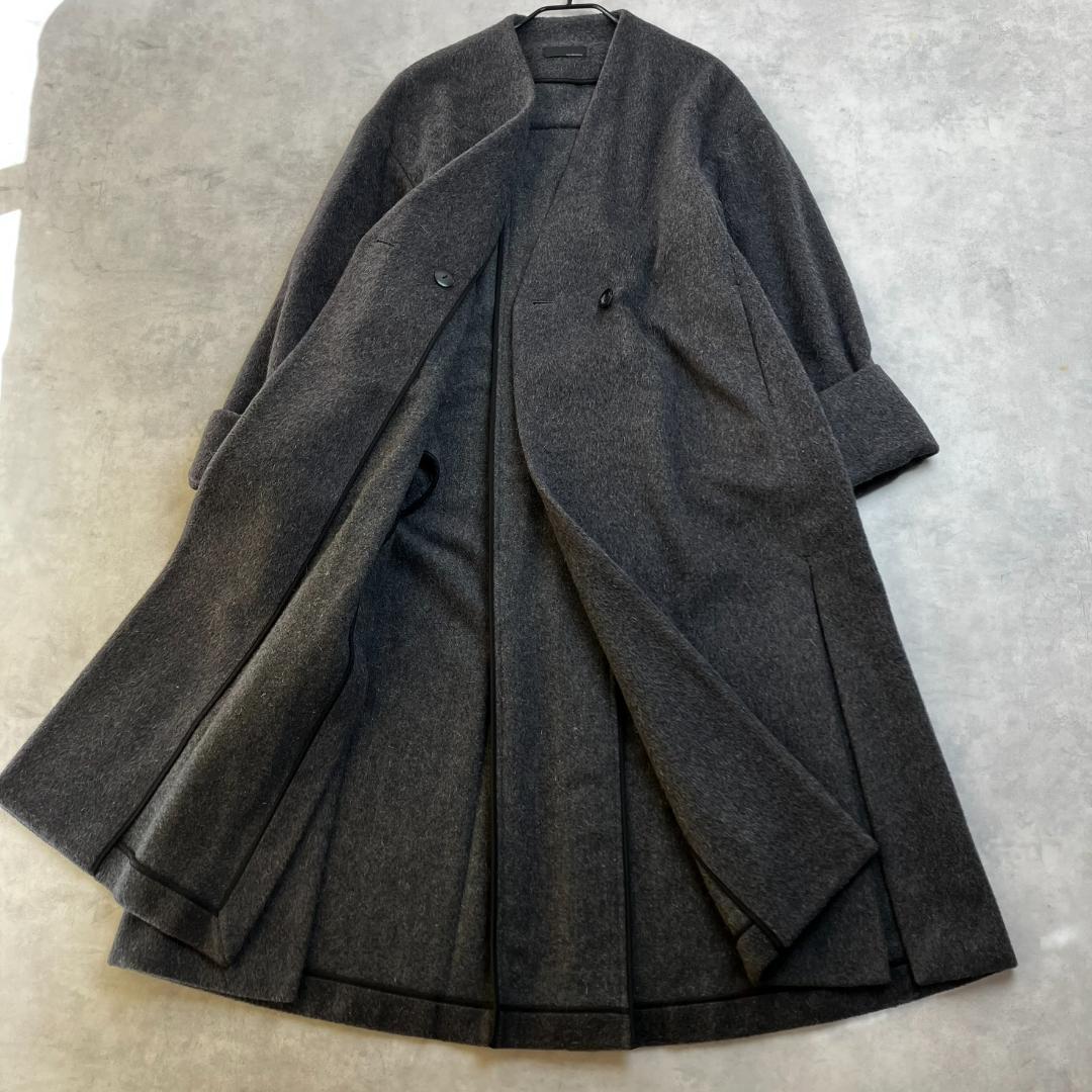 美品　スタイリング　ケイシラハタ　シャギーウールノーカラーボリュームコート754