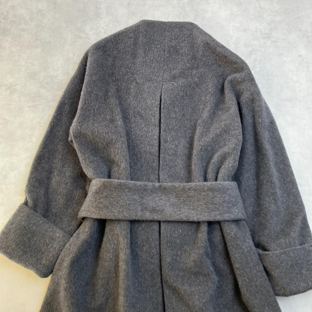 美品　スタイリング　ケイシラハタ　シャギーウールノーカラーボリュームコート754