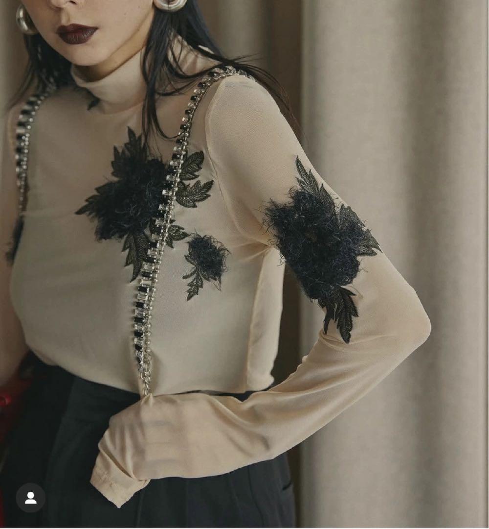 新品　ameri アメリ　スキントップス　カットソー　シースルートップス