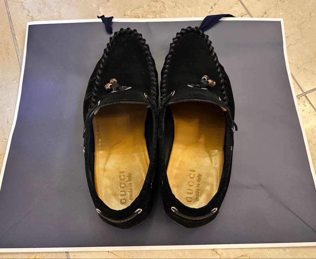 【美品】GUCCI グッチ ウエスタン調 デッキシューズ 27cm (表記42)