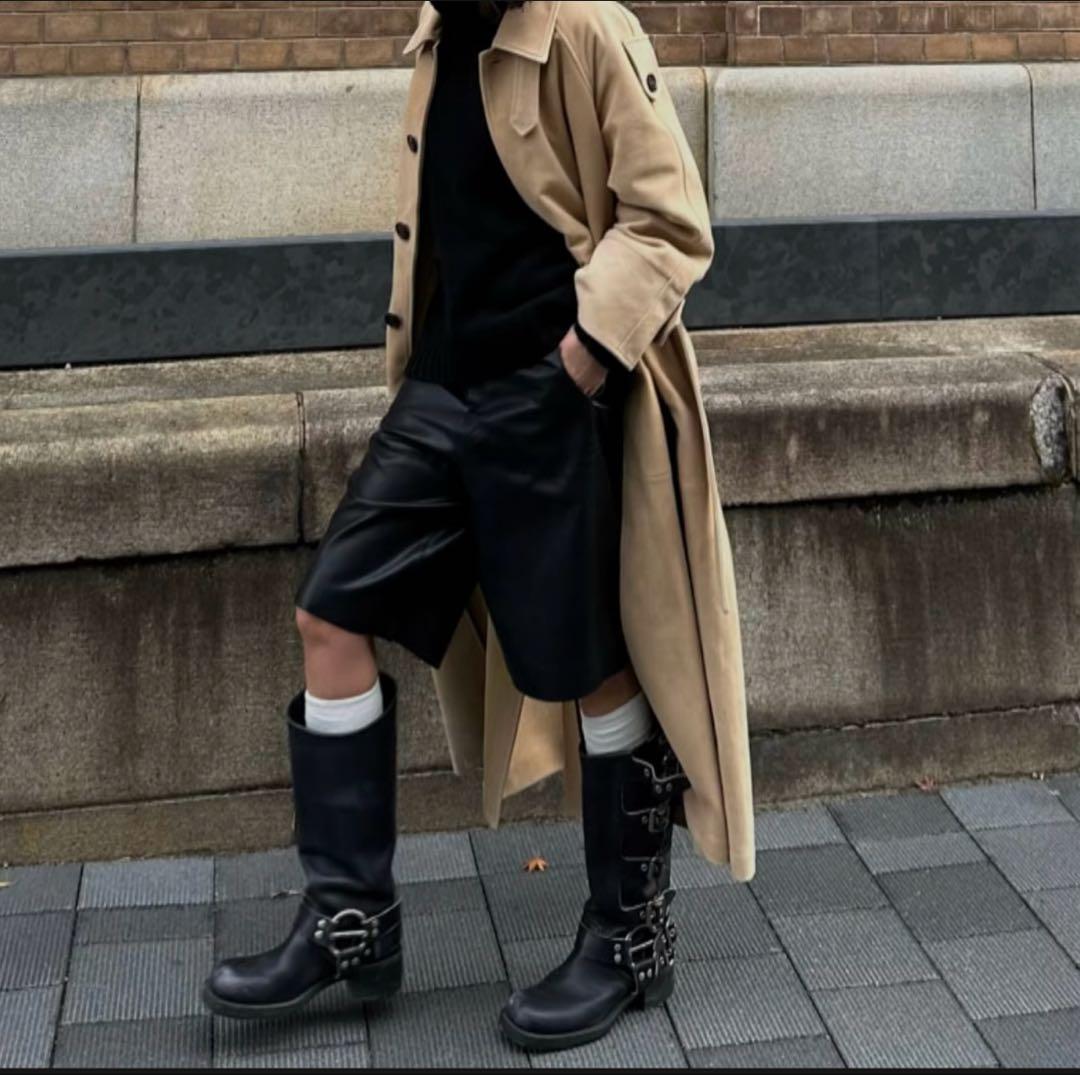 【新品未使用タグ付き】oksoonオクスンフェイクレザーハーフパンツ