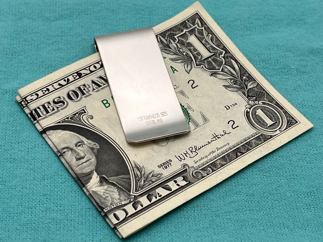 c182 美品　希少　ティファニー　マネークリップ　シルバー　925