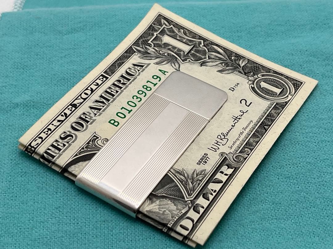 c182 美品　希少　ティファニー　マネークリップ　シルバー　925