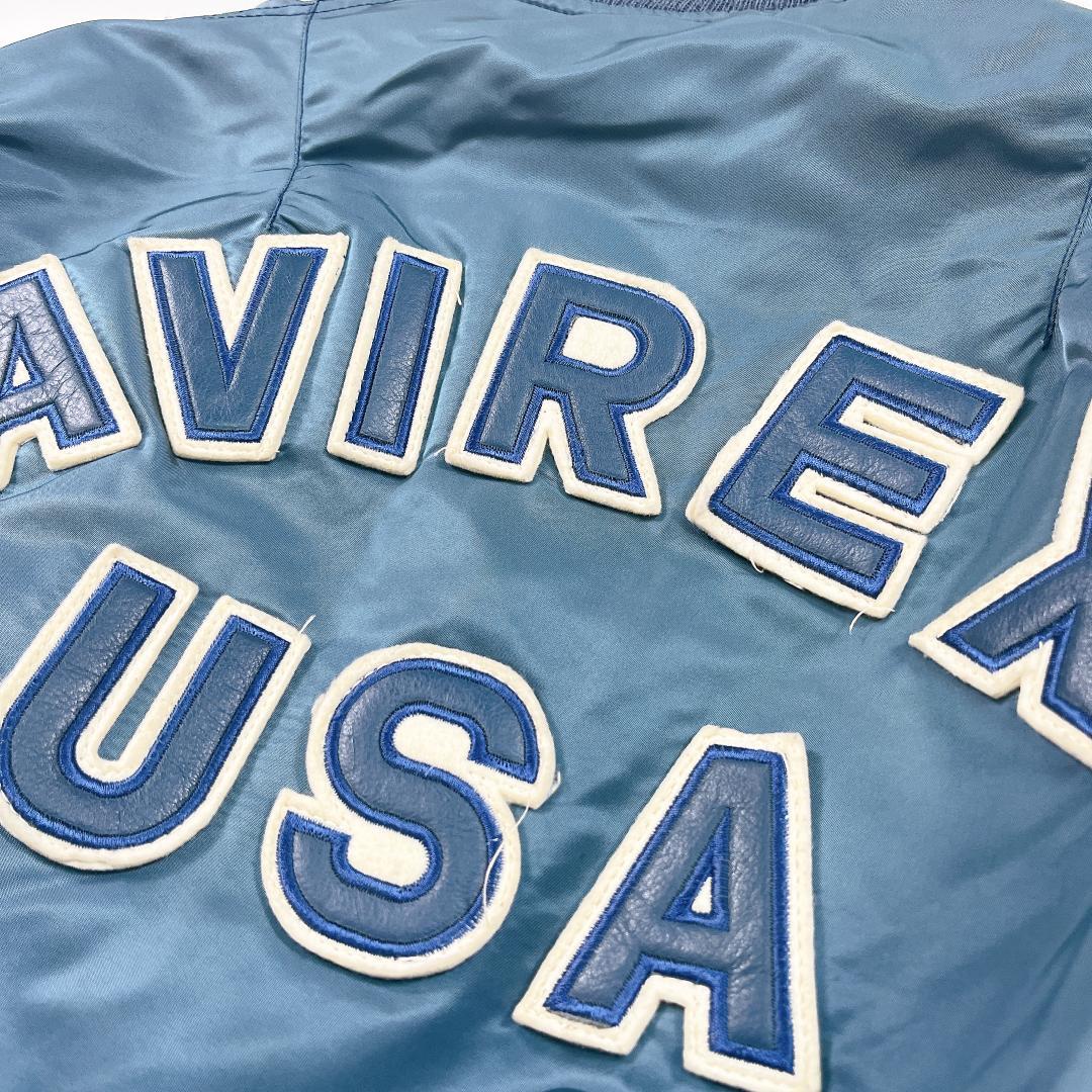 AVIREX MA-1 フライトジャケット バックロゴ L USA製 ブルー