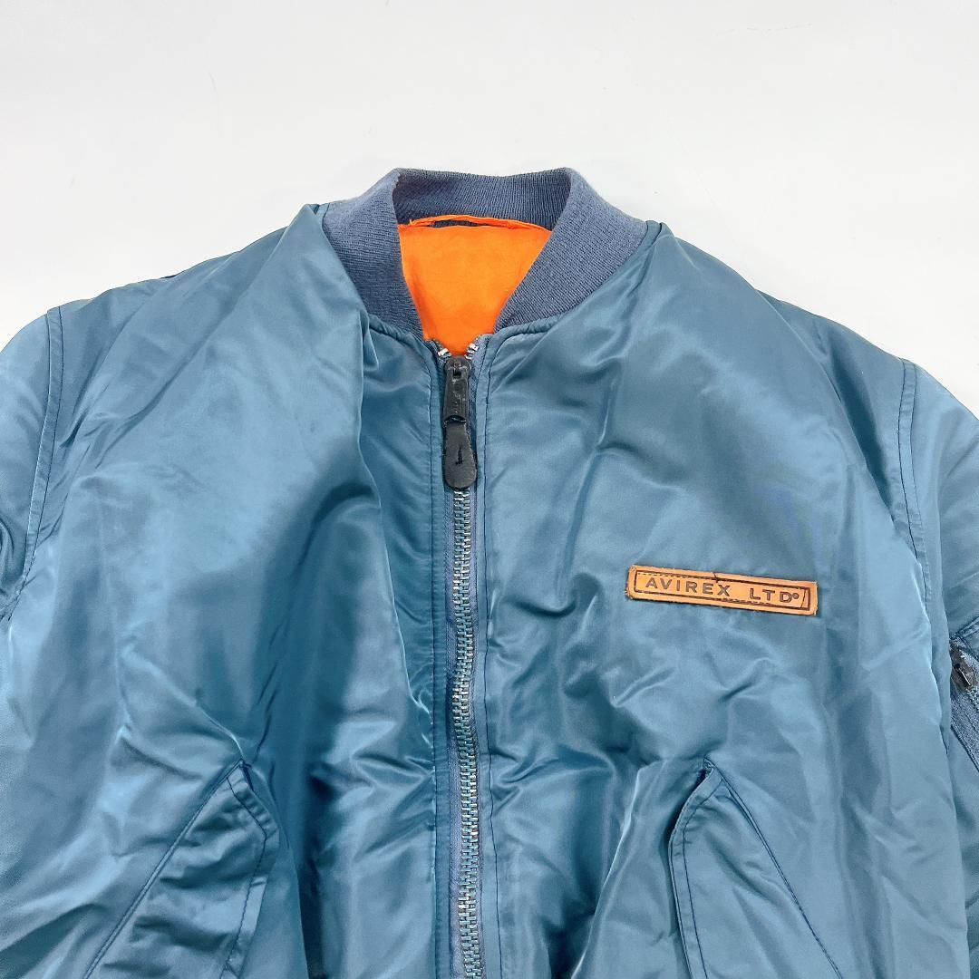 AVIREX MA-1 フライトジャケット バックロゴ L USA製 ブルー