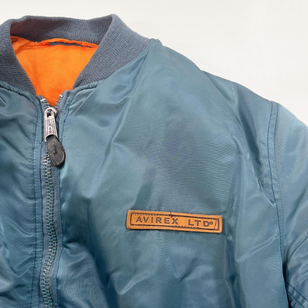 AVIREX MA-1 フライトジャケット バックロゴ L USA製 ブルー