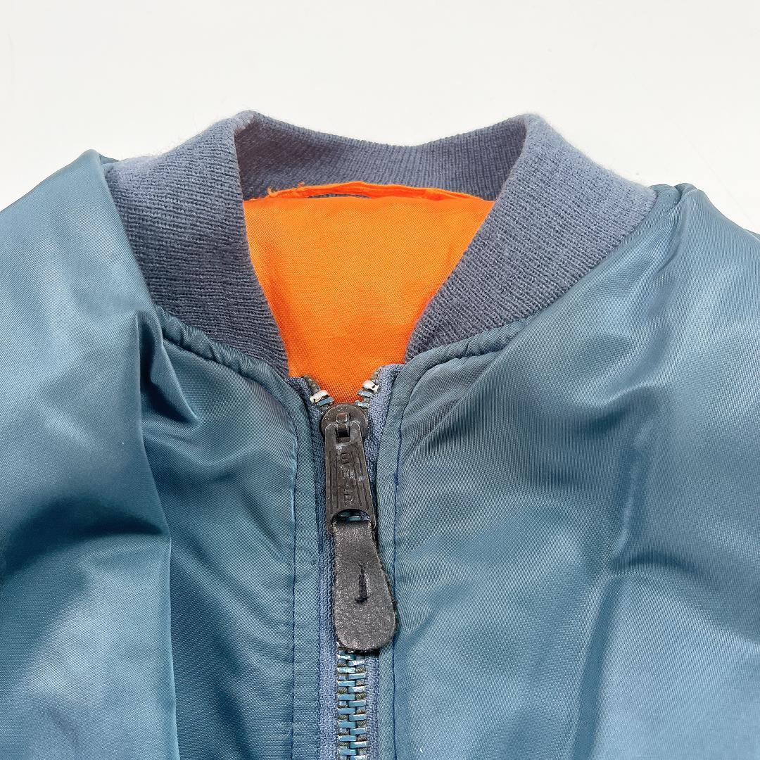 AVIREX MA-1 フライトジャケット バックロゴ L USA製 ブルー