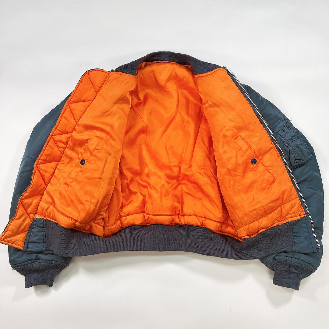 AVIREX MA-1 フライトジャケット バックロゴ L USA製 ブルー