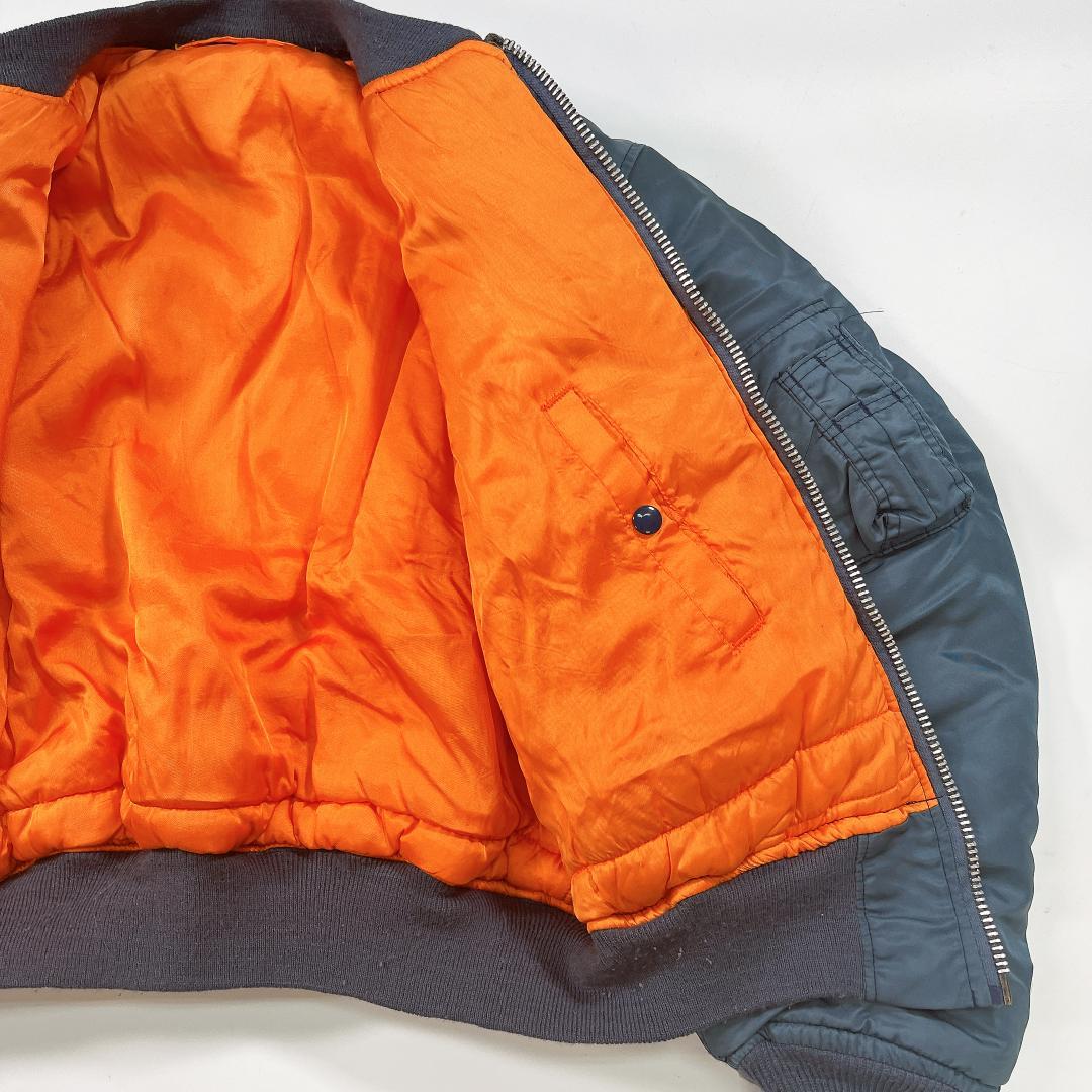 AVIREX MA-1 フライトジャケット バックロゴ L USA製 ブルー