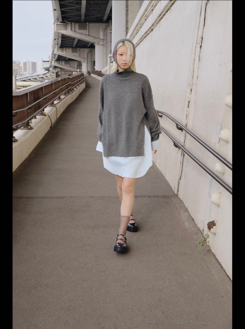 新品ZARA♡コンビポプリンニットセーター