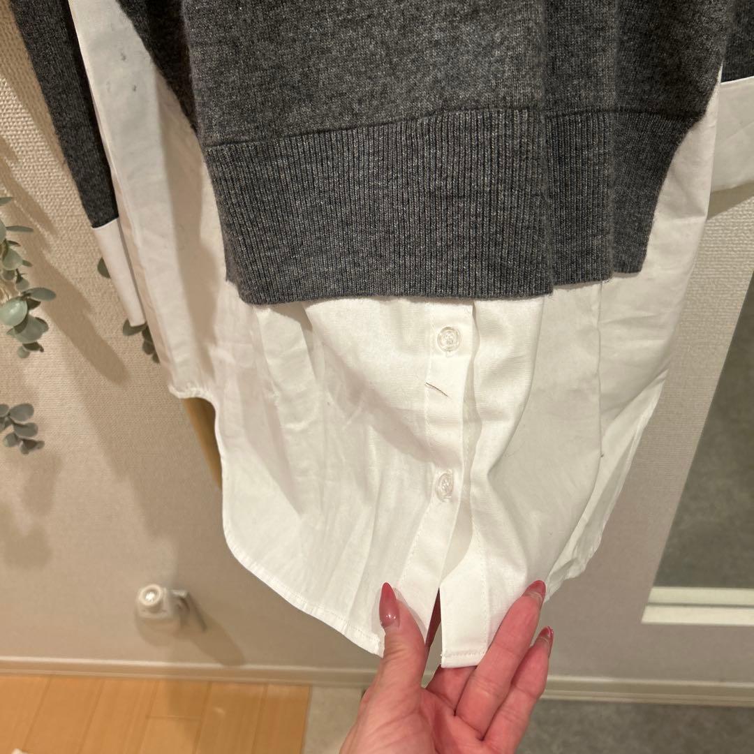 新品ZARA♡コンビポプリンニットセーター