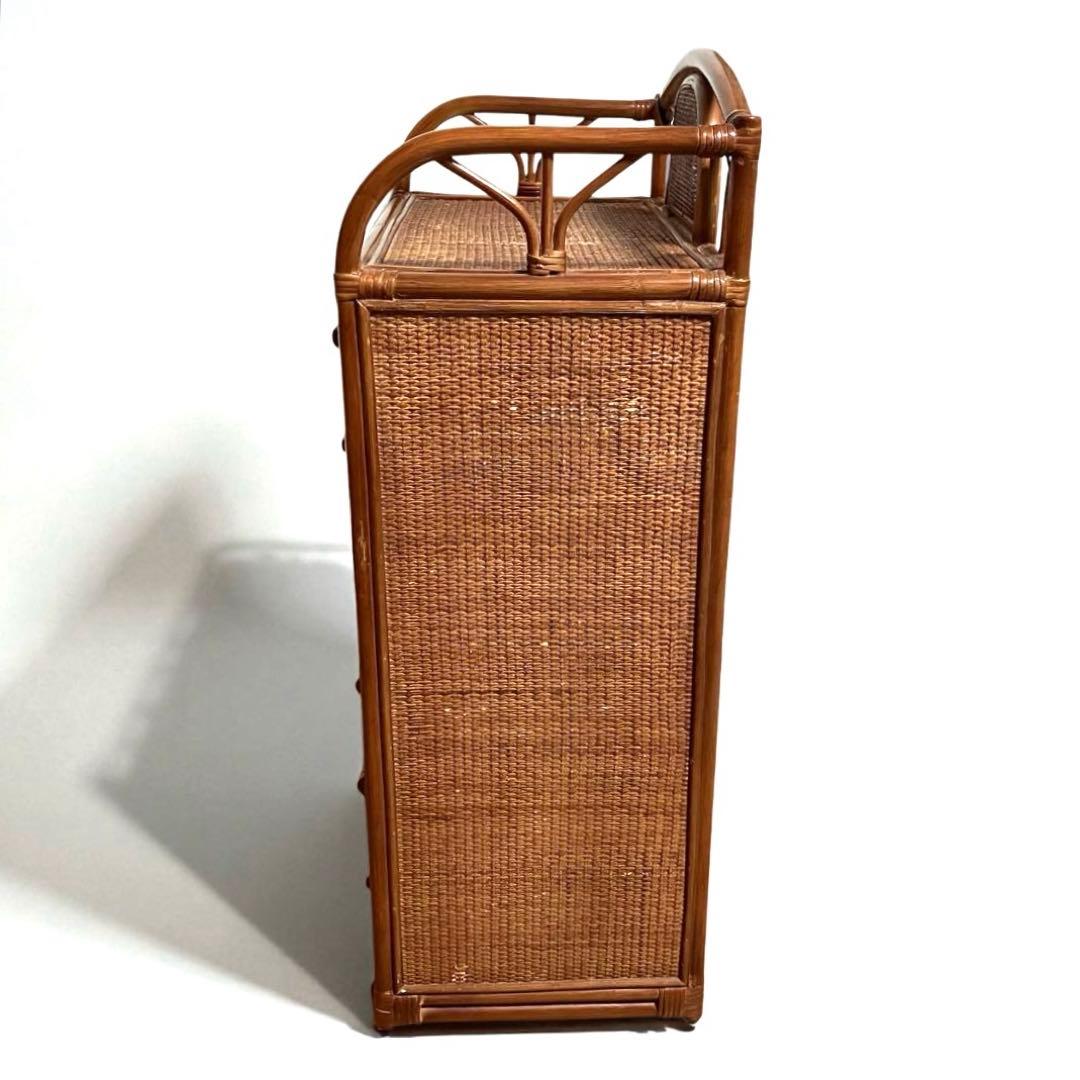 【良品】ラタン製　6段チェスト　籐家具　昭和レトロ　収納家具