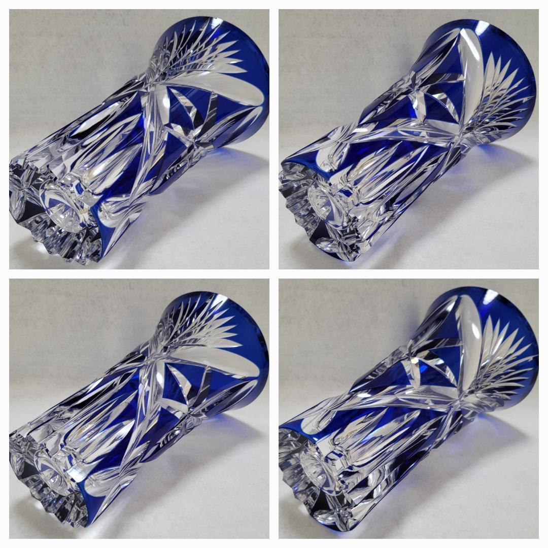 ☆美品 KAGAMI CRYSTAL / カガミクリスタル 花瓶 切子 !!