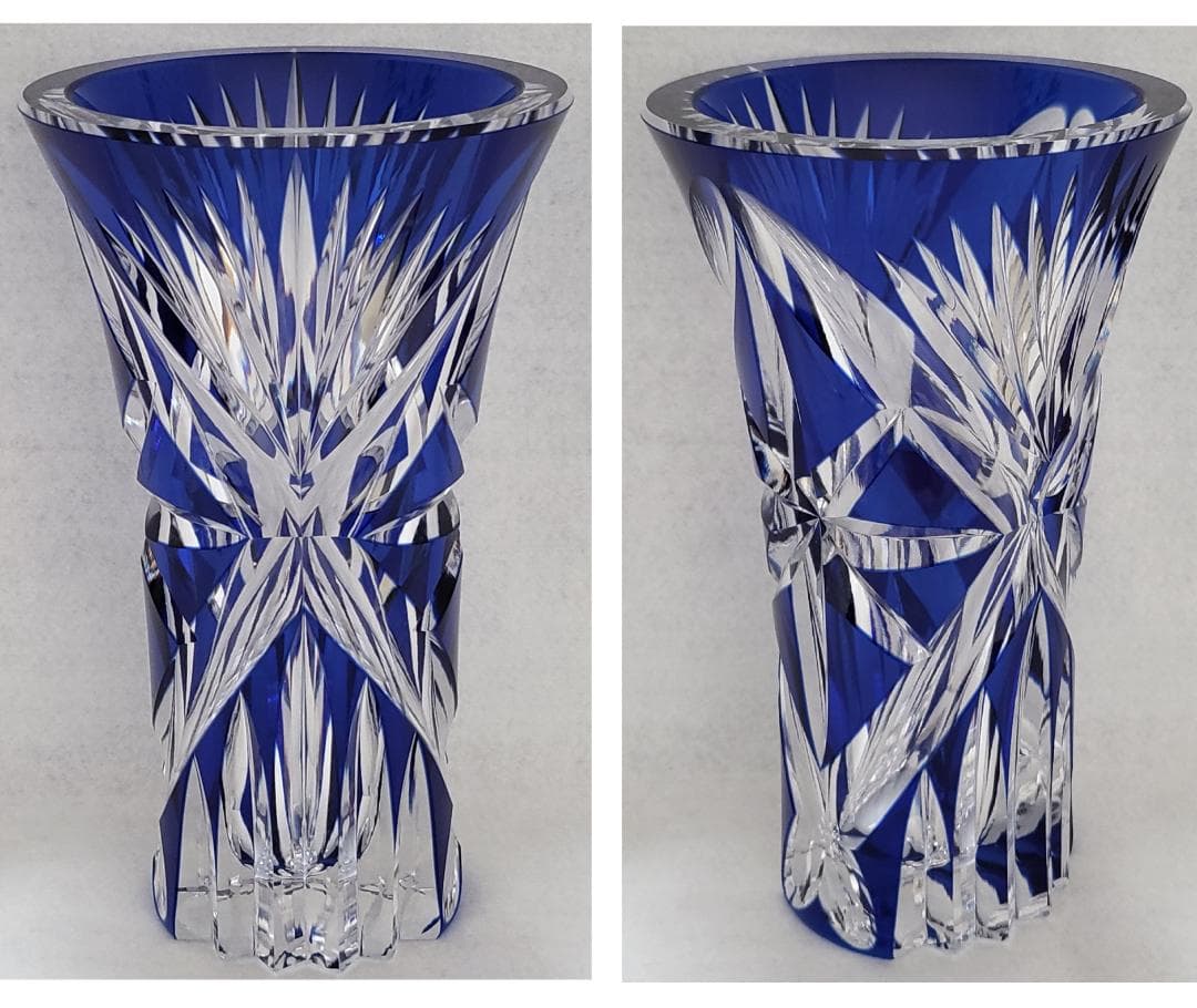 ☆美品 KAGAMI CRYSTAL / カガミクリスタル 花瓶 切子 !!