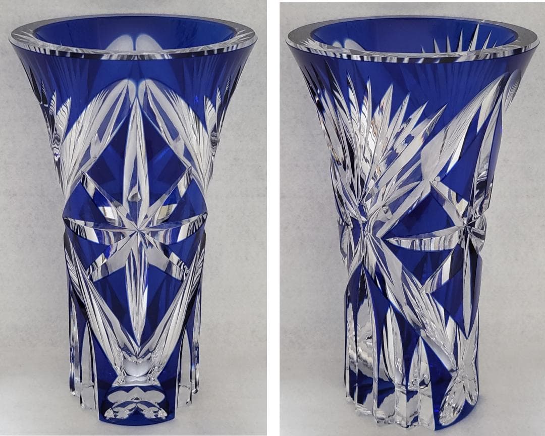 ☆美品 KAGAMI CRYSTAL / カガミクリスタル 花瓶 切子 !!