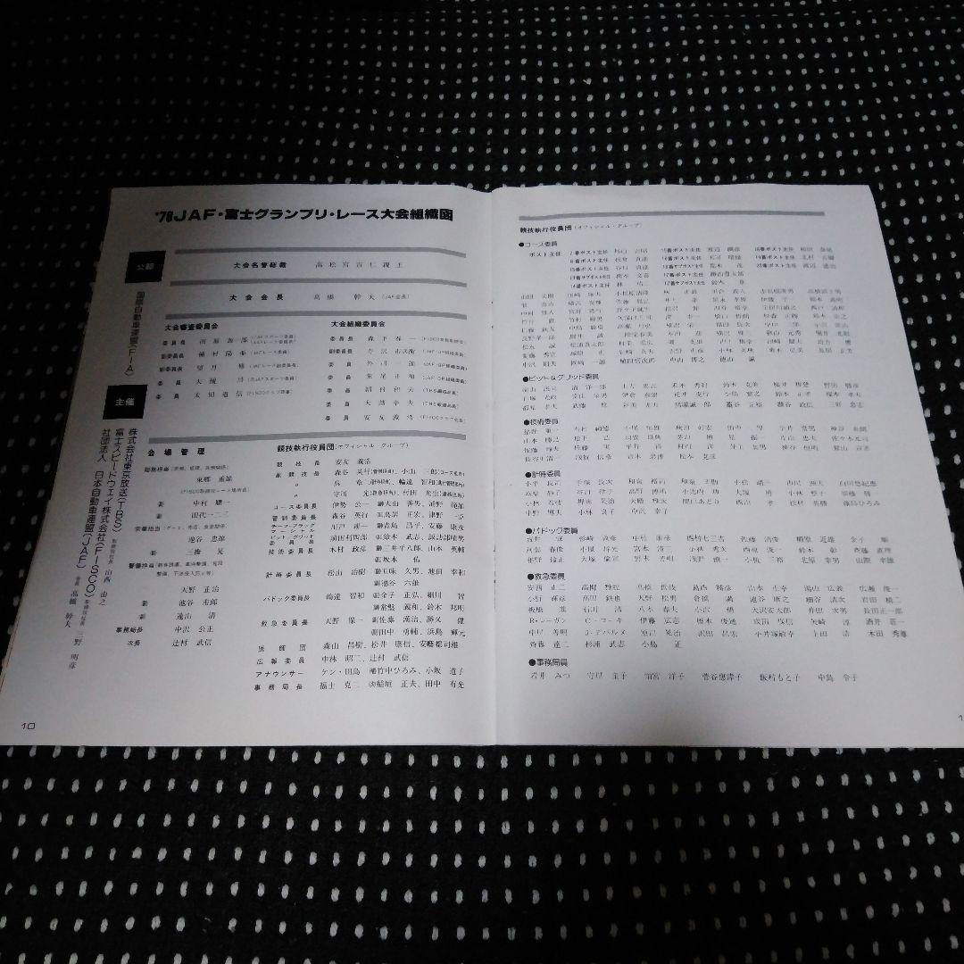 1978JAF富士グランプリ 公式プログラム
