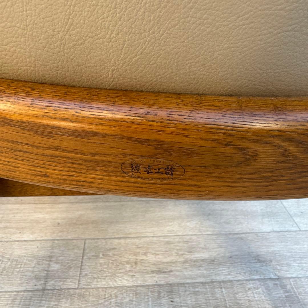 美品　展示品　浜本工芸　オーク 回転椅子 ダイニングチェア アームチェア 2脚