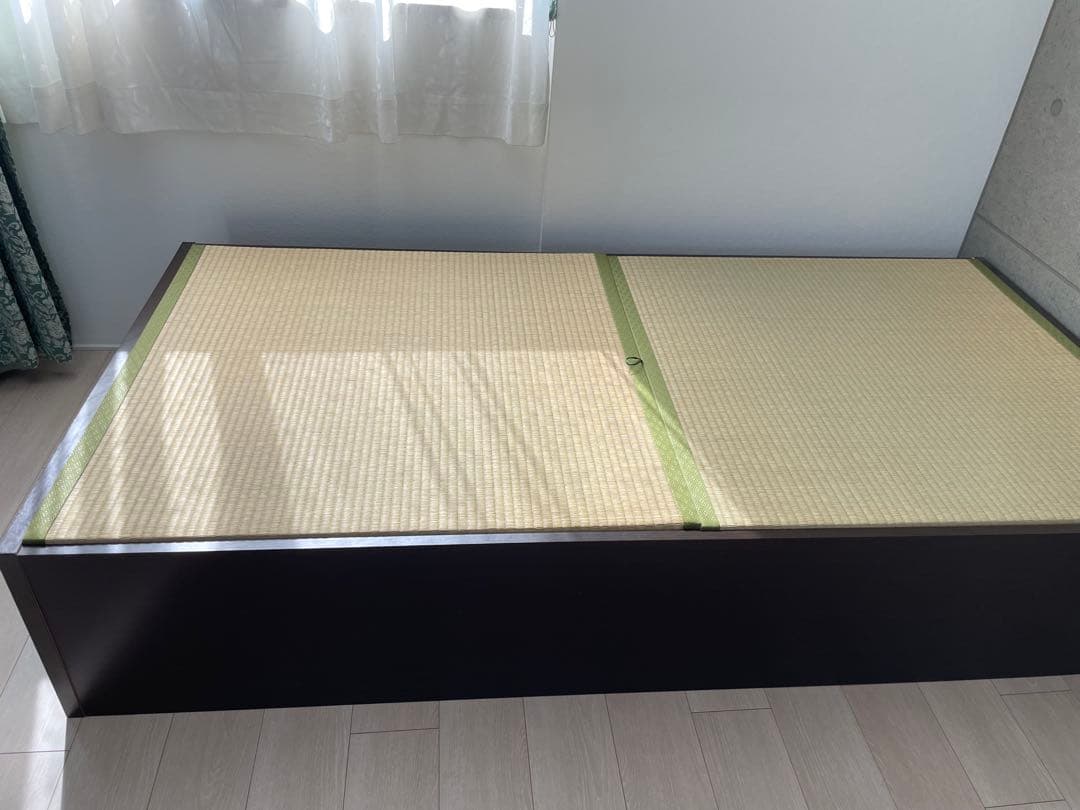 【引取限定】 シングルベッドフレーム ダークブラウン 畳