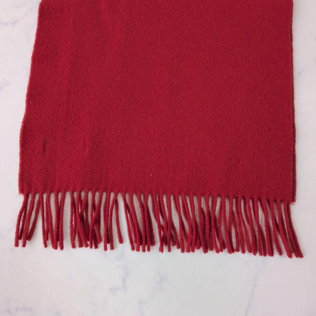 BURBERRYS バーバリー カシミヤ100% マフラー ロゴ刺繍 赤
