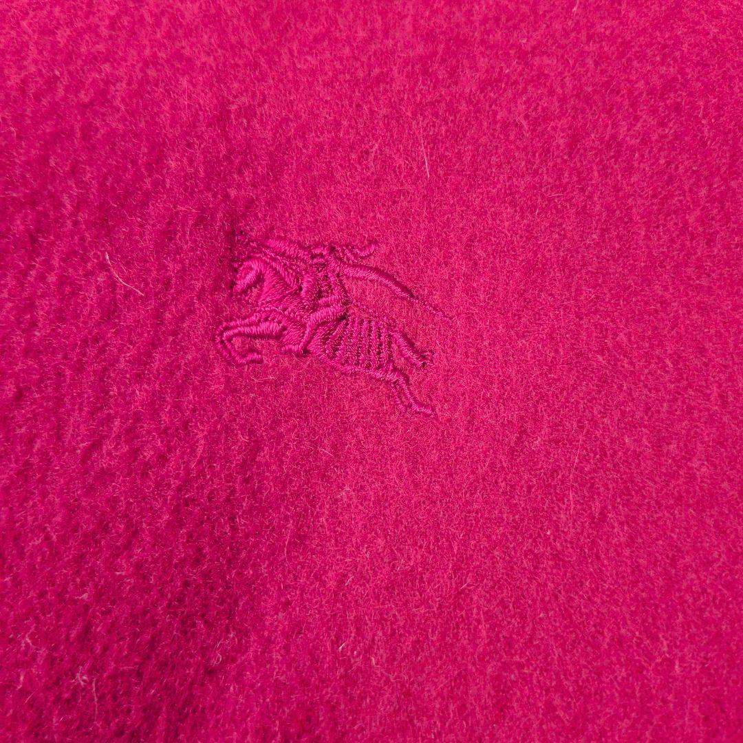 BURBERRYS バーバリー カシミヤ100% マフラー ロゴ刺繍 赤