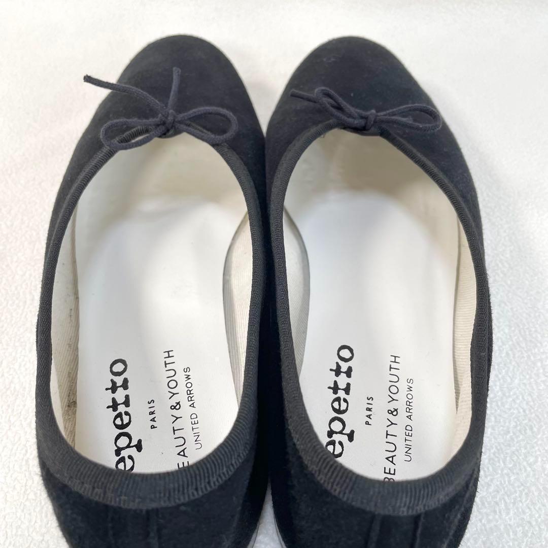 極美品✨レペット ユナイテッドアローズ フラット ベルベット ブラック リボン