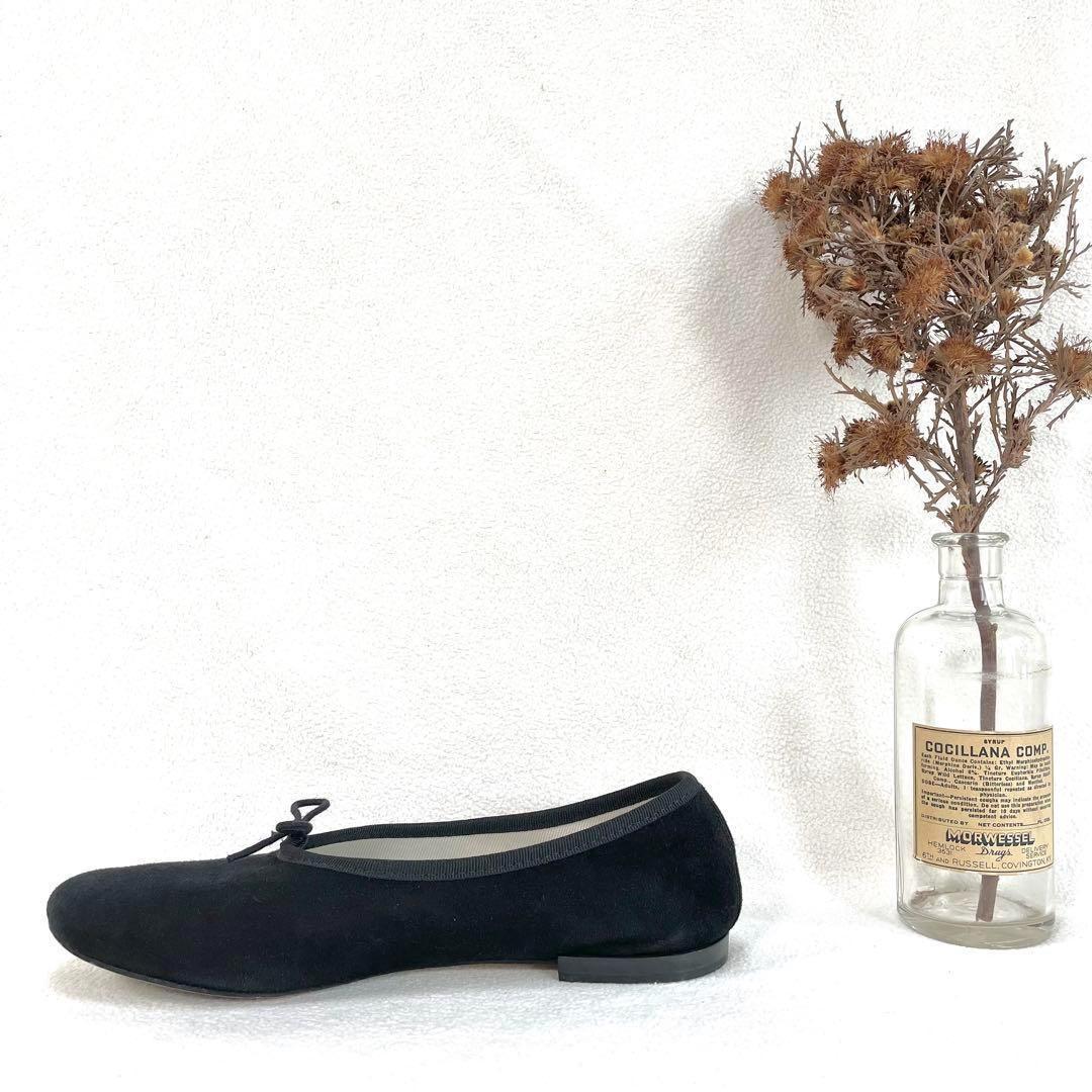 極美品✨レペット ユナイテッドアローズ フラット ベルベット ブラック リボン