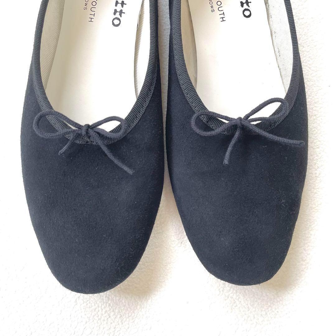 極美品✨レペット ユナイテッドアローズ フラット ベルベット ブラック リボン