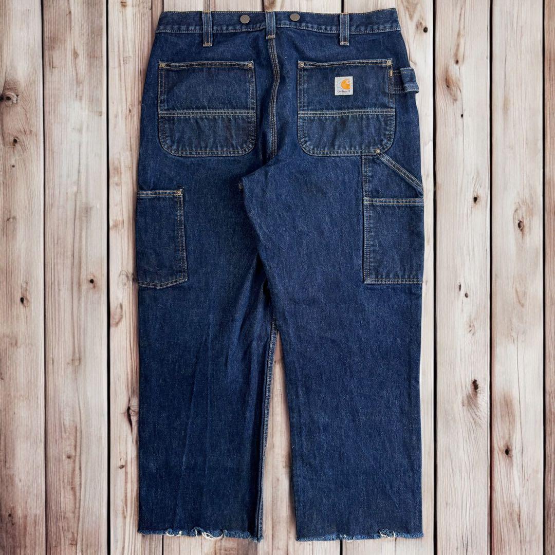 08M156◯ Carhartt 濃紺 デニム Wニー ペインターパンツ W34