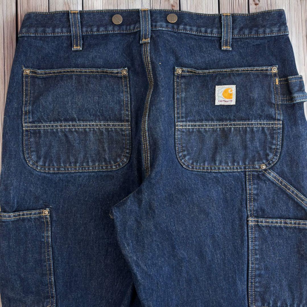 08M156◯ Carhartt 濃紺 デニム Wニー ペインターパンツ W34