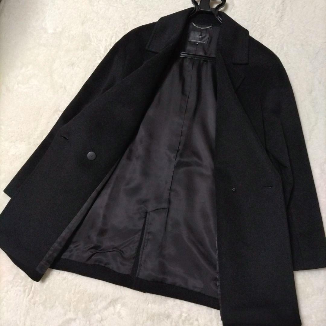 【美品】23区 ウール アンゴラ ビーバーチェスターコート 38 ブラック