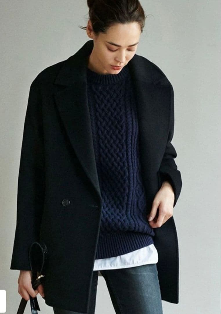 【美品】23区 ウール アンゴラ ビーバーチェスターコート 38 ブラック