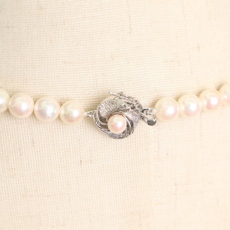 【鑑別書付き】　あこや真珠　ネックレス ラウンド 8～8.5mm SILVER