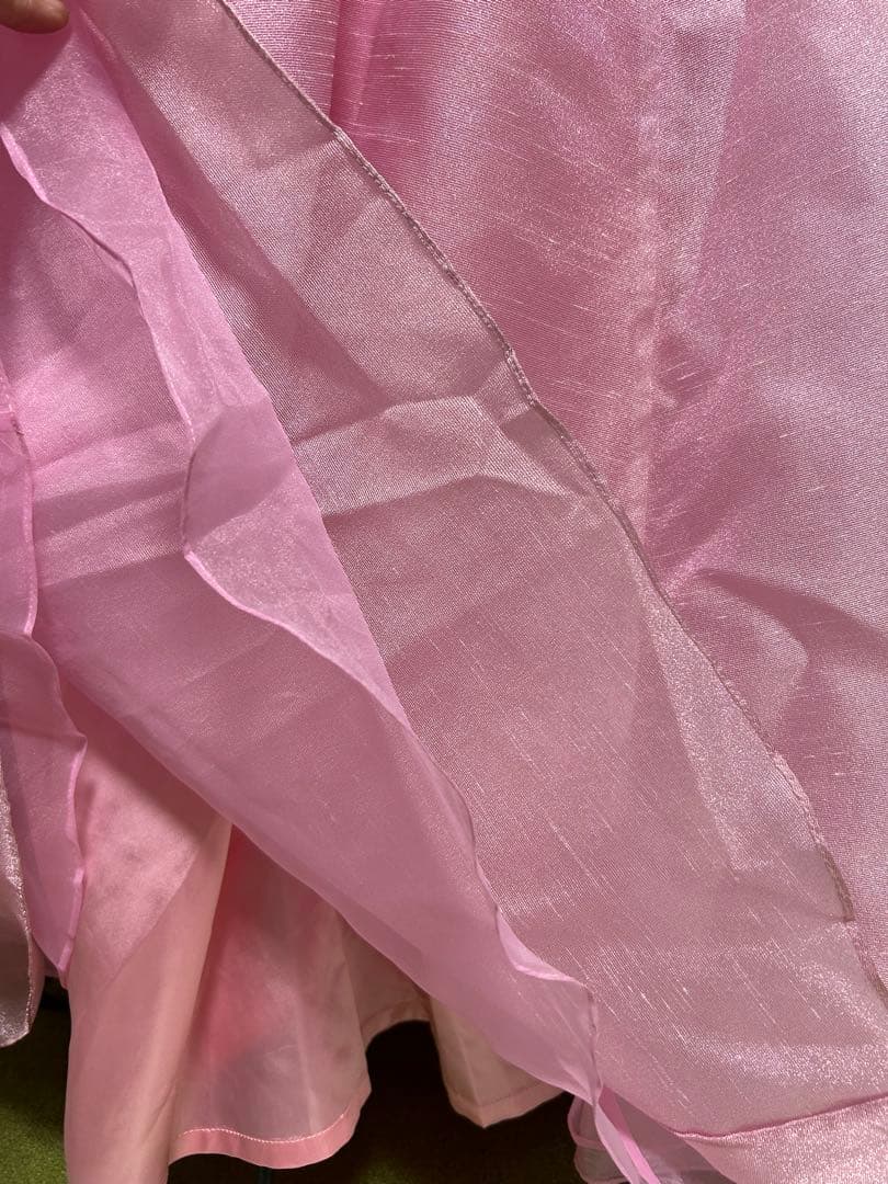 DRESS BLACKビーズロングドレス Mサイズ ピンク演奏会パーティ