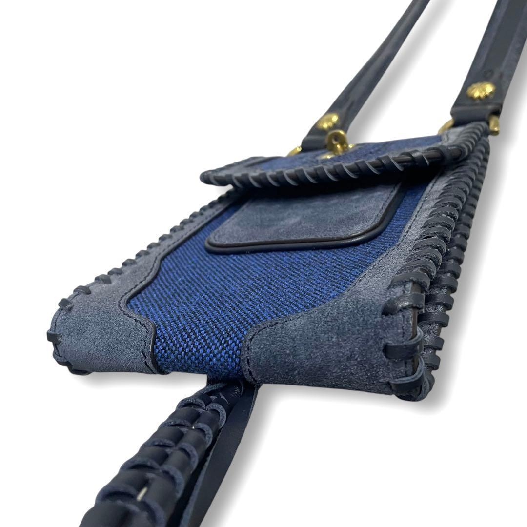 《未使用級》マルベリー ニコラスデイリー コラボ ショルダー スマホバッグ 紺系