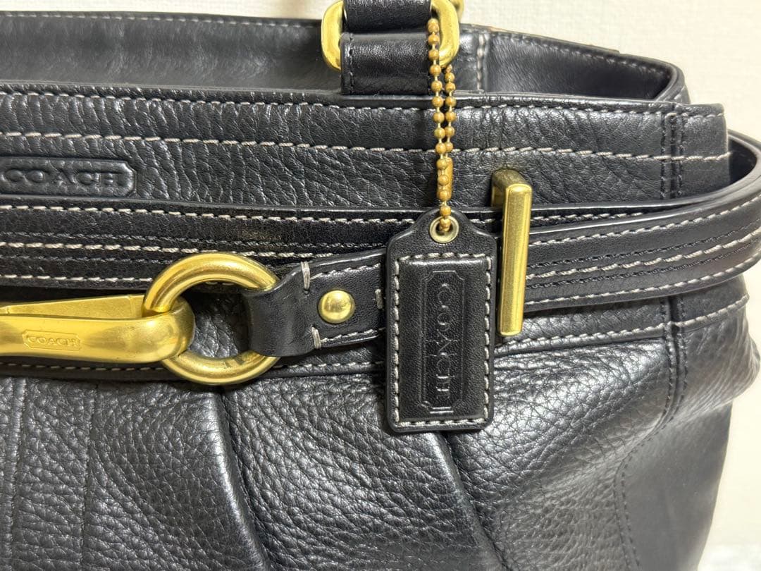 COACH コーチ トートバッグ ハンドバッグ レザー ブラック